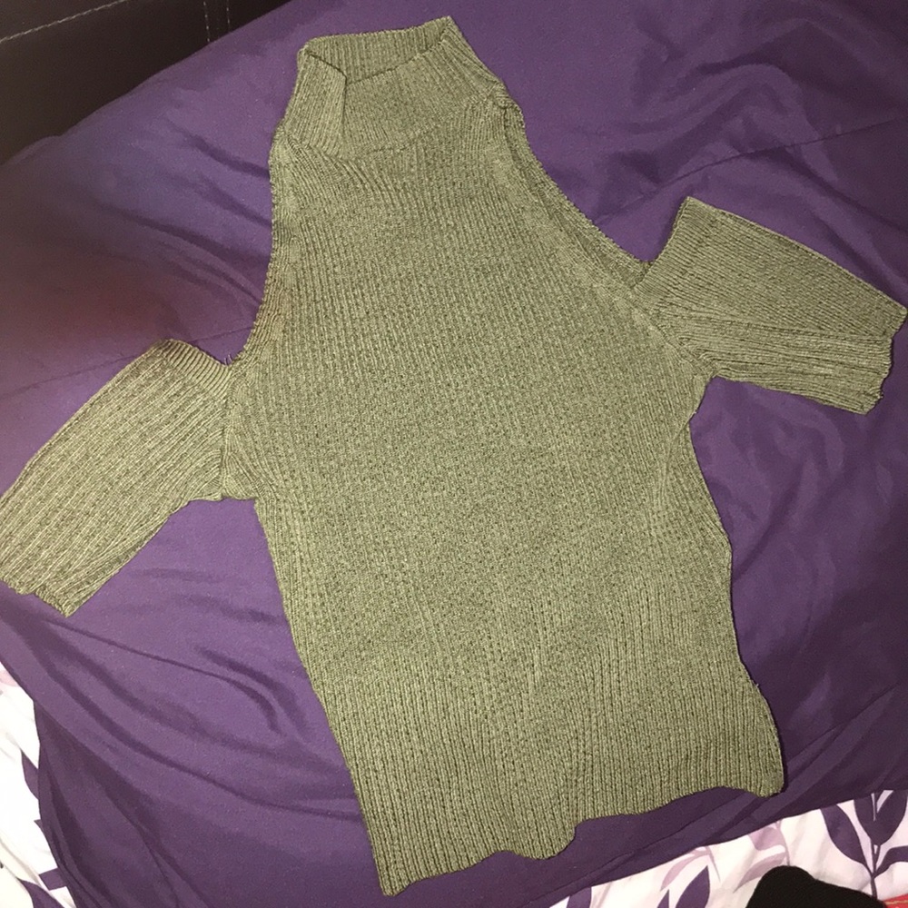 Olive green crop top